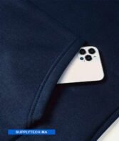 Sweat à capuche bleu foncé unisexe avec Poche Kangourou - polycoton – Image 7