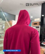 Sweat à capuche bordeaux unisexe avec Poche Kangourou - polycoton – Image 2