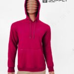 Sweat à capuche bordeaux unisexe avec Poche Kangourou - polycoton