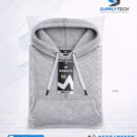 Sweat à capuche gris chiné unisexe avec Poche Kangourou - polycoton