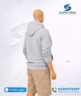 Sweat à capuche gris chiné unisexe avec Poche Kangourou - polycoton – Image 12