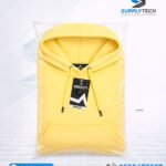 Sweat à capuche jaune claire unisexe avec Poche Kangourou - polycoton