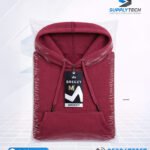 Sweat à capuche bordeaux unisexe avec Poche Kangourou - polycoton