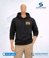 Sweat à capuche noir unisexe avec Poche Kangourou - polycoton – Image 11