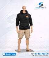 Sweat à capuche noir unisexe avec Poche Kangourou - polycoton – Image 10