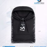 Sweat à capuche noir unisexe avec Poche Kangourou - polycoton