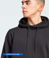 Sweat à capuche premium noir unisexe avec Poche Kangourou-coton – Image 7