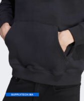 Sweat à capuche premium noir unisexe avec Poche Kangourou-coton – Image 9