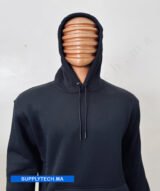 Sweat à capuche noir unisexe avec Poche Kangourou - polycoton – Image 8