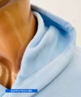 Sweat à Capuche bleu ciel unisexe avec Poche Kangourou - polycoton – Image 5