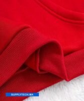 Sweat à capuche rouge unisexe avec Poche Kangourou - polycoton – Image 4