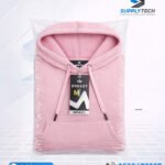 Sweat à capuche rose claire unisexe avec Poche Kangourou - polycoton