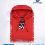 Sweat à capuche rouge unisexe avec Poche Kangourou - polycoton