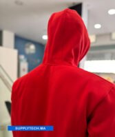 Sweat à capuche rouge unisexe avec Poche Kangourou - polycoton – Image 2