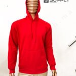 Sweat à capuche rouge unisexe avec Poche Kangourou - polycoton