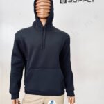 Sweat à capuche noir unisexe avec Poche Kangourou - polycoton