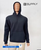 Sweat à capuche noir unisexe avec Poche Kangourou - polycoton – Image 12