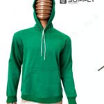 Sweat à capuche vert unisexe avec Poche Kangourou - polycoton