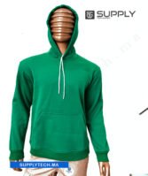 Sweat à capuche vert unisexe avec Poche Kangourou - polycoton