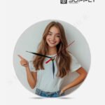 Horloge en Verre Ronde pour Sublimation - 20 cm de Diamètre