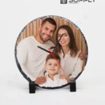 Horloge ronde en ardoise vierge pour sublimation (diamètre 20 cm)