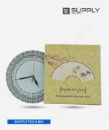 Horloge à Chiffres Romains en Verre Ronde pour Sublimation - Design Romantique – Image 3