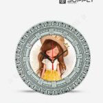 Horloge à Chiffres Romains en Verre Ronde pour Sublimation - Design Romantique