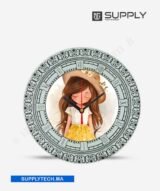 Horloge à Chiffres Romains en Verre Ronde pour Sublimation - Design Romantique