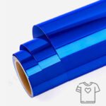 Flex bleu effet métallisé - miroir - special textile