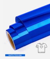 Flex bleu effet métallisé - miroir - special textile