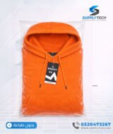 Sweat à capuche orange unisexe avec Poche Kangourou - polycoton