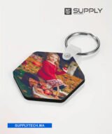 Porte-Clés Hexagonale en MDF pour Sublimation