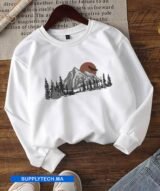 Sweat Blanc unisexe sans capuche - polycoton – Image 2