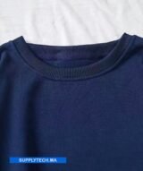 Sweat bleu foncé unisexe sans capuche - polycoton – Image 6