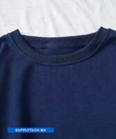 Sweat bleu foncé unisexe sans capuche - polycoton – Image 6