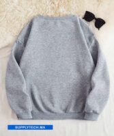 Sweat gris chiné unisexe sans capuche - polycoton – Image 7