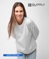 Sweat Blanc unisexe sans capuche - polycoton – Image 6