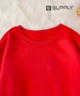 Sweat Rouge unisexe sans capuche - polycoton – Image 2