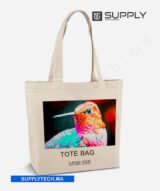 Tote Bag Large en Canvas 230g avec Poche Zippée – Personnalisable