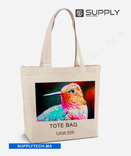 Tote Bag Large en Canvas 230g avec Poche Zippée – Personnalisable