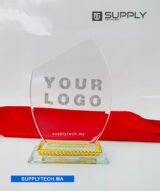 Trophée bouclier Transparent en Cristal - Gravure Laser et Marquage UV