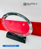 Trophée rond Transparent en Cristal - Gravure Laser et Marquage UV – Image 4