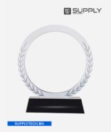 Trophée rond Transparent en Cristal - Gravure Laser et Marquage UV – Image 3