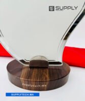 Trophée en Verre Goutte avec Socle en Bois – Image 3