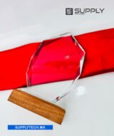 Trophée polygone Transparent en Cristal - Gravure Laser et Marquage UV – Image 4