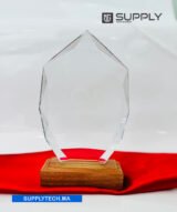 Trophée polygone Transparent en Cristal - Gravure Laser et Marquage UV – Image 3