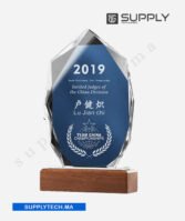 Trophée polygone Transparent en Cristal - Gravure Laser et Marquage UV – Image 2