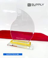 Trophée flamme Transparent en Cristal - Gravure Laser et Marquage UV – Image 2