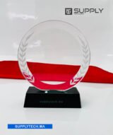 Trophée rond Transparent en Cristal - Gravure Laser et Marquage UV – Image 2