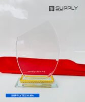 Trophée bouclier Transparent en Cristal - Gravure Laser et Marquage UV – Image 2